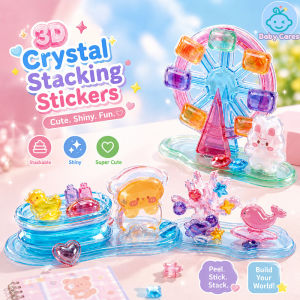 3D Crystal Stacking Stickers Cute Puffy Embossed Cartoon DIY Toy for Kids Scrapbook & Reward Gifts