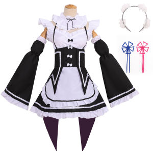 S-3XL Anime clothing for a life in another world starting from scratch cos Plus-size maid outfit Ram Rem Rem