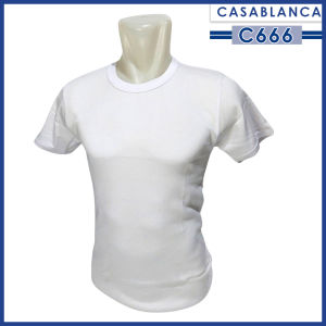 Kaos T-Shirt Oblong Polos Pria Round Neck Casablanca C666 Katun