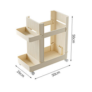 JustLiving Gym Organizer Cart with Wheels Multifunctional Cart Storage Rack Movable Trolley Storage Spacious Storage Rack for Exercise Equipment/ Yoga Mats and More Household Kitchen Rack