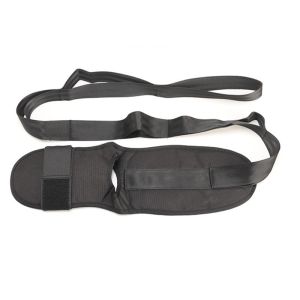 VICSTS เข็มขัดยืดเส้นโยคะ แบบล็อก 2 ชั้น วัสดุนุ่มระบายอากาศดี เหมาะสำหรับทุกท่าโยคะและฟิตเนส สีดำ  คลายกล้ามเนื้อโยคะเอ็น