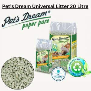 QG Petstore Pets Dream Paper Pure Pet Litter (20L) Super Clumping Natural Cat Litter Pasir Kuching