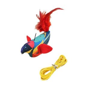 SKISOPGO Cat Toy Simulation Bird Interactive Teasing Toy with Feather Sound Pet Supplies Mainan Kucing