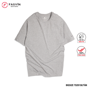 Áo thun nam Big Size Fasvin TS20150.HN vải cotton mềm mại co giãn thoải mái