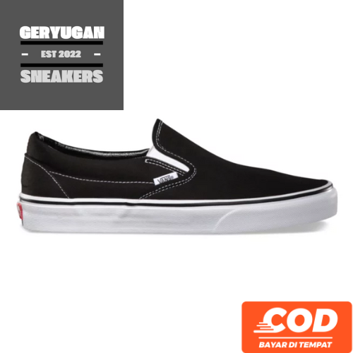 Vans slip discount on hitam putih