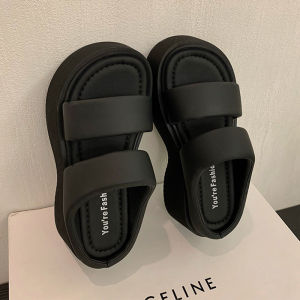 [Free Shipping] Thick-soled high-heeled sandals for petite women summer outdoor wear 2025 new fashion style suitable for pairing with skirts beach shoes