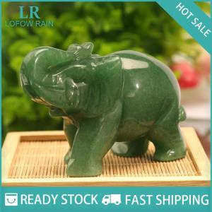 LF Wholesale✨Flash Sale ✨ Elephant Statue Figurine Natural Amethyst Rose Quartz jasper Animals Sto