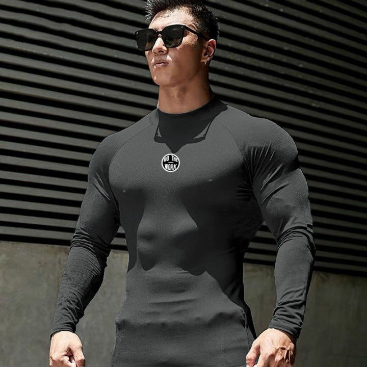 Muscleguys Compression Turtleneck Long Sleeve Shirt Men Fitness