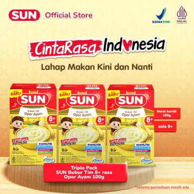 3 PCS - SUN Bubur Tim 8+ Opor Ayam 100 Gr