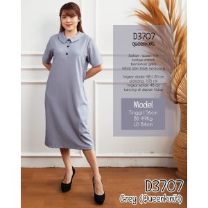 Mihar store / COD 3707 - Dress kerah basic polo bahan queen knit / Midi dress wanita remaja lengan pendek polos casual simpel daily busui friendly