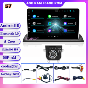 STAPON 9inch for mazda3 2014-2019 1 2 4GB RAM Android10.1 carplay android auto dsp am fm car android stereo android HEAD UNIT plug play with WiFi Bluetooth GPS rear view steering wheel control