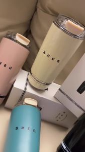 SMEG x Porsche 550ml Coffee Tumbler SUS 304 Vacuum Travel Mug with Double Seal Transparent Lid and Bottom Diameter 6.5