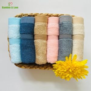 Khăn mặt khăn gội sợi tre cao cấp Bamboo&love 35x75cm