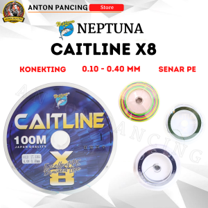 🔖PROMO Senar Pancing PE Neptuna Caitline Excellent X8  Japan Quality 100 Meter 8 Layer 0.10 S/D 0.40 MM Sangat Kuat & HalusTenggelam