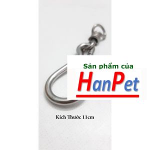 Hanpet - 1 chiếc - Móc khóa 4 size Inox 304 siêu cứng móc xích inox có chống xoắn Móc inox có đuôi chống xoắn (Inox 304 nguyên chất) dùng cho Dây dắt chó hoặc móc dây balo dã ngoại