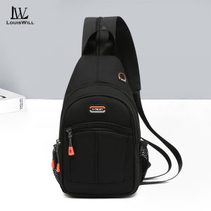 กระเป๋าเป้แฟชั่น LouisWill กระเป๋าสะพายไหล่อเนกประสงค์ผู้ชายผู้หญิงผ้ากันน้ำ Oxford กระเป๋าคาดหน้าอกกระเป๋าเป้เดินทางความจุขนาดใหญ่กระเป๋าเป้ลำลอง