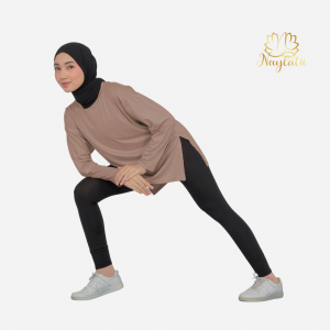 Kaos Oversize Olahraga muslimah Slit Rayon Spandek Naylatu