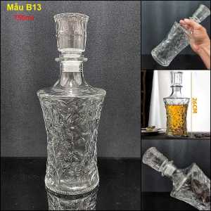 Bình Thủy Tinh Đựng Rượu 750ML trụ tròn vát đáy – Chai Đựng Rượu Đẹp – Chai Thủy Tinh Đựng Rượu – Vỏ Chai Rượu Đẹp (B13)