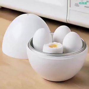Microwave Egg Cooker for 4 EggsHard Boiled Egg Cooker Compact Microwave Safe Egg Boiler for Hard Soft or Poached Eggs Space Saving Design