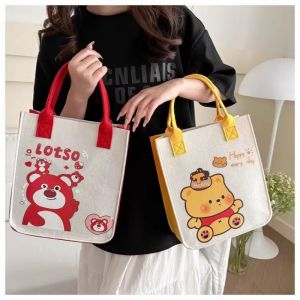 Sanrio Kuromi Felt กระเป๋าถือการ์ตูน Pochacco Hello Kitty Cinnamoroll My Melody อะนิเมะ Series ความจุขนาดใหญ่นักเรียน Commutting มัลติฟังก์ชั่น Crossbody กระเป๋าสาวของขวัญ