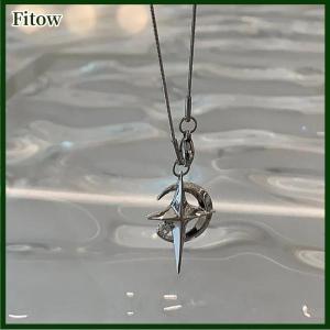 Fitow Luxury Moon Star Pendant Galaxy Necklace For Women Cool Neck Chain Collarbone Chain Korean Style Fashion Jewelry Party Gift