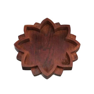 Premium Wooden Lotus Tray Spiritual Display for Meditation Crystals Essential Oils Storage