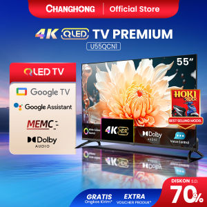 Changhong QLED TV 55 inch 4K Google TV Smart TV Dolby Audio DBX-TV Play Google Assistant U55QCN1