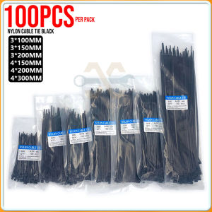 Heavy-Duty Nylon Cable Ties Black High-Quality Zip Ties Cable Strap (Original 100PCS / Pack)