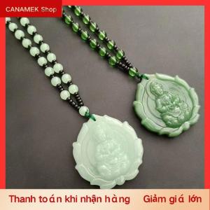 CS Trung Quốc Phong Cách Màu Xanh Lá Cây Ngọc Bích Tay Khắc Guanyin Ngọc Bích Mặt Dây Chuyền Vòng Cổ Phật Trang Trí Amulet Cho Phụ Nữ Người Đàn Ông May Mắn Đồ Trang Sức Quà Tặng