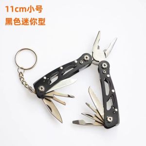 Mini Pocket Multi-Tool Pliers 11-in-1 Compact EDC Multi-Function Tool with Pliers Saw Screwdriver Bottle Opener & Knife Portable Keychain Tool for Camping Hiking DIY Car & Emergency Use
