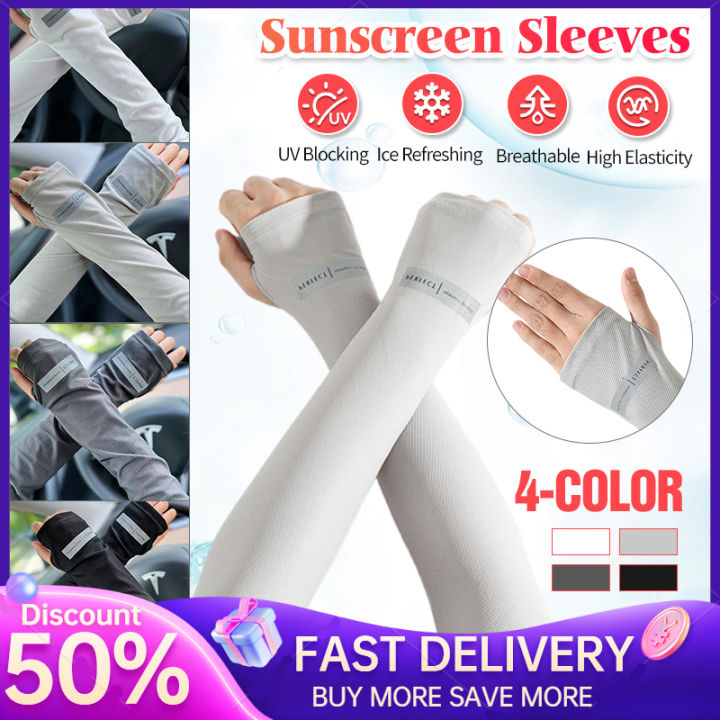 Outdoor Sunscreen Ultraviolet Light Thin Ice Silk Loose Large Size Sleeve Cover Arm Gloves Men Women Glove Sarung Lengan Tangan