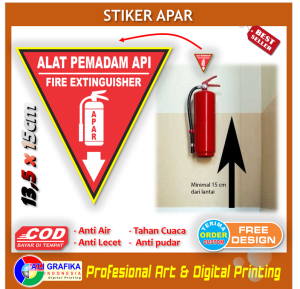 Stiker APAR tanda alat pemadam api ringan sticker identitas prosedur darurat bahaya kebakaran