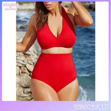 Plus size halter top bathing suits best sale