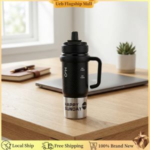 Durable Stainless Steel Insulated Water Bottle with Handle and Straw Leak-Proof for Gym and Outdoors