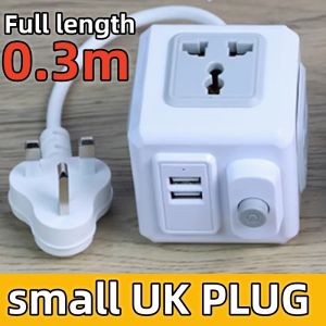 0.3/1.5/3 Meter cable Singapore 4 way extension power socket Rubiks Cube British standard UK 3 pin plug wiring board travel extension cord multiplug socket with switch with usb Power Strips wall vertical international extension universal Power strip