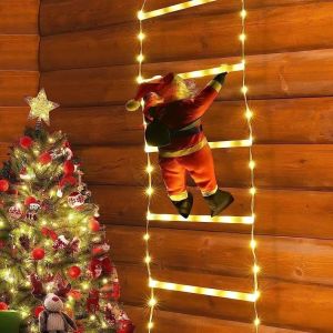 Santa Claus Climbing Ladder LED Decorative String Lights Ultra-Bright Waterproof Fairy Lights Christmas Tree Decoration Light 圣诞老人爬梯LED装饰灯串