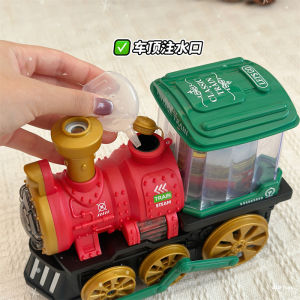 Mainan Kereta Api Kereta Uap Listrik Mobil Mainan Anak Laki-laki dengan Fitur Semprot Roda Universal Cocok untuk Usia 1-3 Tahun