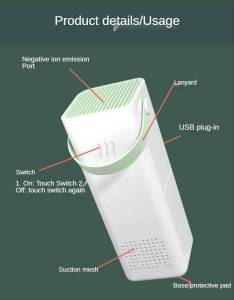 Room/ Car air purifier household USB photocatalyst negative ion generator Air humidifier purifier Aromatic Diffuser deodorizer