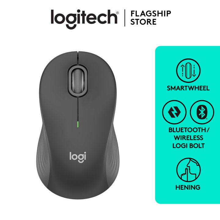 Logitech Signature M550 L Wireless Mouse, Silent Clicks, Bluetooth Low Energy ,Berfungsi Untuk Multi Device