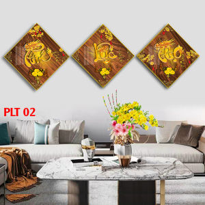 Tranh tráng gươngtranh treo tường Phúc Lộc Thọ TREO PHÒNG KHÁCHTREO CẦU THANG cực đẹp SÁNG BÓNG