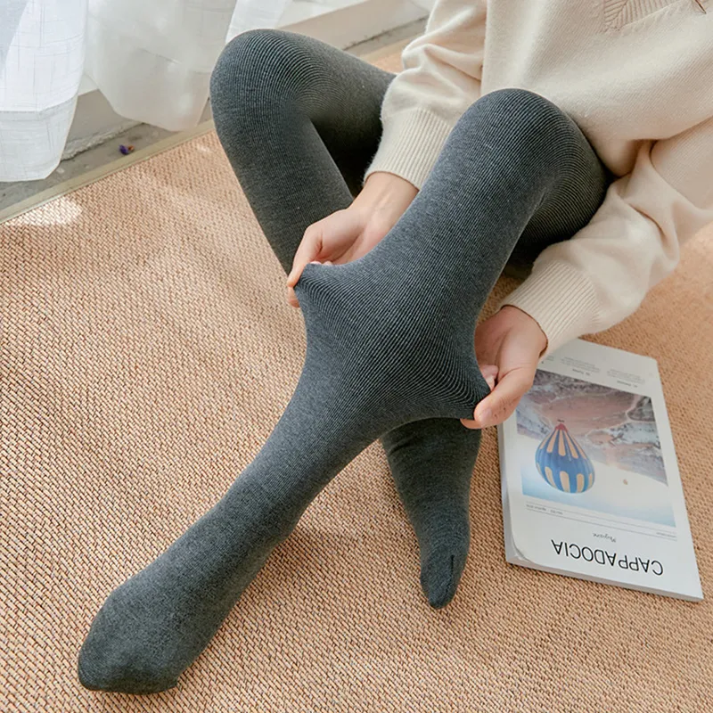 Women Warm Bare Legs Fleece Tights Thick Plush Skin Color Thermal