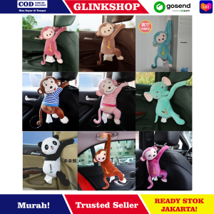 glinkshop Kotak Tisue Karakter Monyet Tempat Tissue Mobil Panda Gajah
