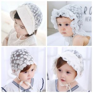 COZY NOOK White Baby Lace Hat Princess Flower Lace Ruffle Hat Cute Embroidery Girl Sunhat Kids