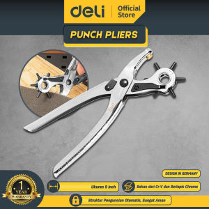 Deli Punch Pliers / Tang Pembolong Sabuk 9 inch Berlapis Chrome EDL1919C