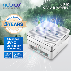 Nobico J012 Air Purifier For Home & Room & Car With UVC Germicidal Effective Area 15 Sqm High-efficiency Composite HEPA+Activated Charcoal Filter |In 5 Years Warranty|