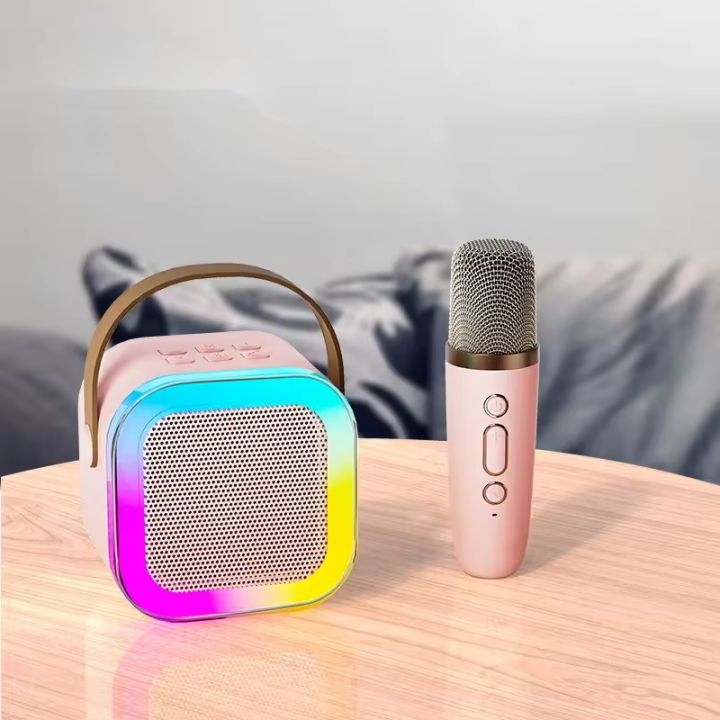 K12 Mini Karaoke Wireless Audio Speaker With 2 Microphone for Home ...