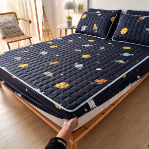 Weicee Quilted Bedsheet 3in1 (With Free 2 Pillowcases) Full Garterized Bedsheet Single/Queen/King Thicken Mattress Protector