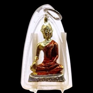 K540 พระทันใจ หลวงพ่อทันใจ เนื้อโลหะ ลงยา ขนาด 2.0X3.5 ซม. เลี่ยม กรอบพระ พลาสติก 