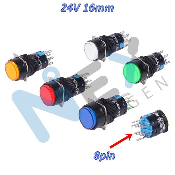 24V LA16 16MM Suis round push button momentary button latch switch auto ...