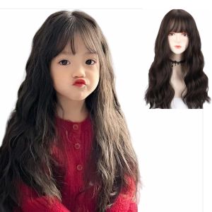 Bé dài cuộn tóc giả trẻ em xoăn Phụ kiện tóc trẻ em Khăn trùm đầu nhỏ trang sức tóc nữ trẻ mới biết đi mũ trùm đầu mũ nón 2y-7y